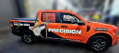 Precision Today HVAC service van by Chicago Fleet Wraps