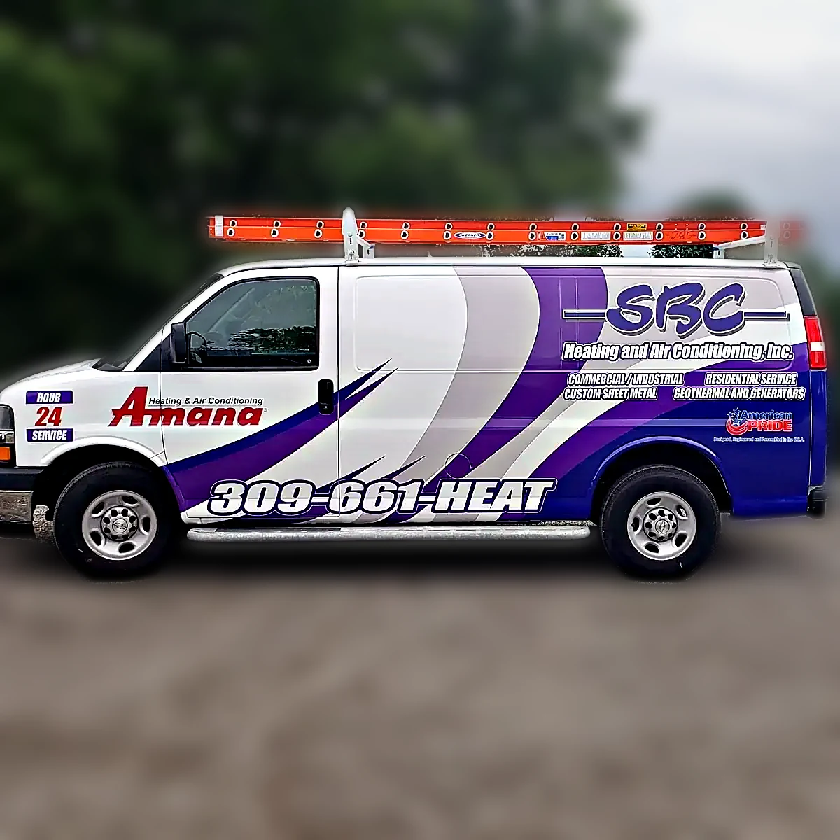 SBC HVAC van wrap Chicago
