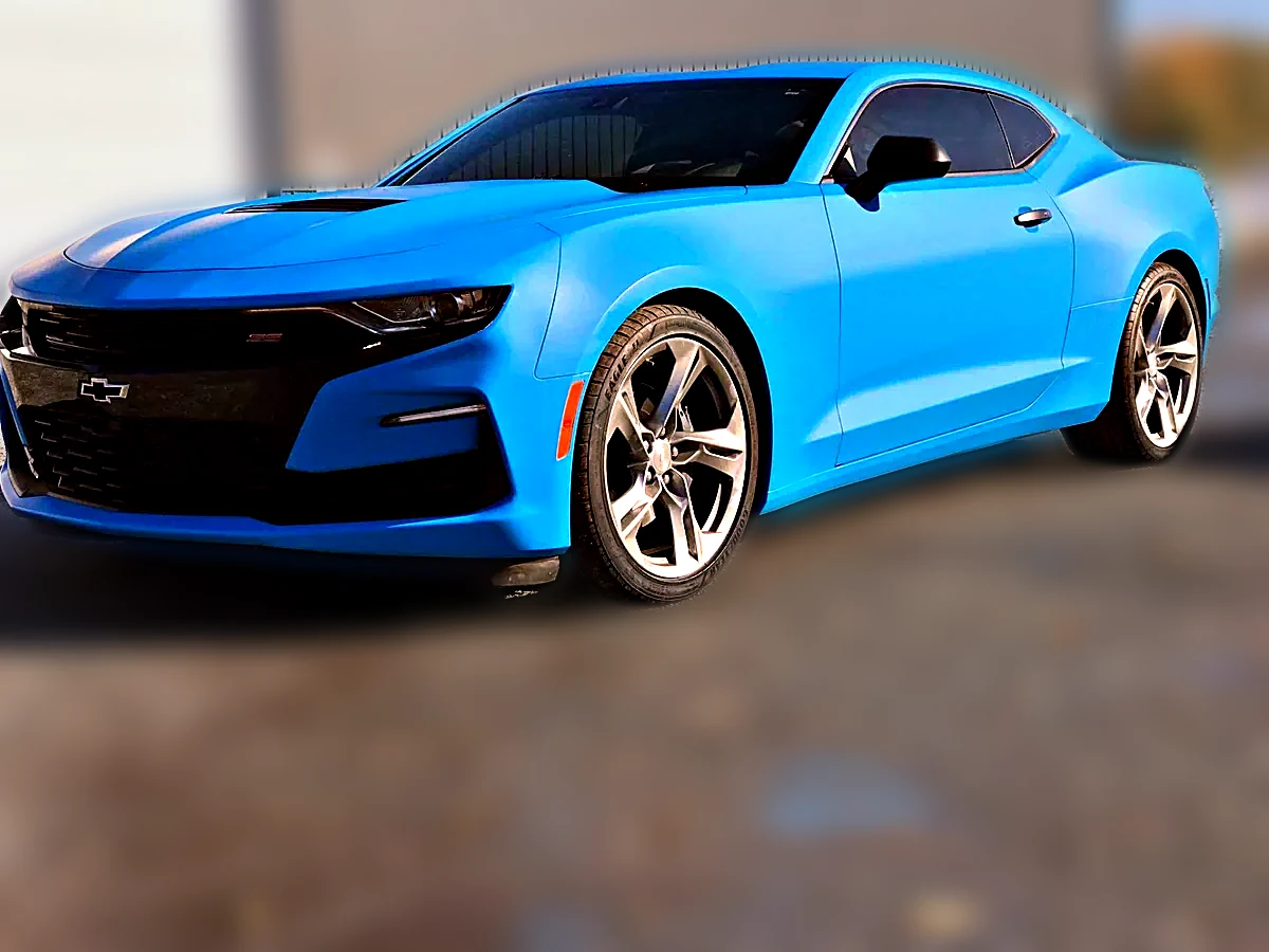 Blue gloss car wrap. Chicago Fleet Wraps
